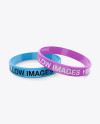 Glossy Silicone Wristbands Mockup