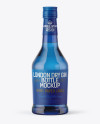 Blue Glass Gin Bottle Mockup Blue Glass Gin Bottle Mockup