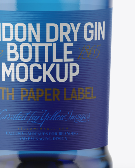 Blue Glass Gin Bottle Mockup Blue Glass Gin Bottle Mockup