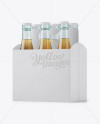 White Paper 6 Pack Beer Bottle Carrier Mockup - Halfside View - Free