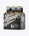 White Paper 6 Pack Beer Bottle Carrier Mockup - Halfside View