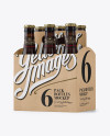 Kraft 6 Pack Amber Bottle Carrier Mockup - Halfside View