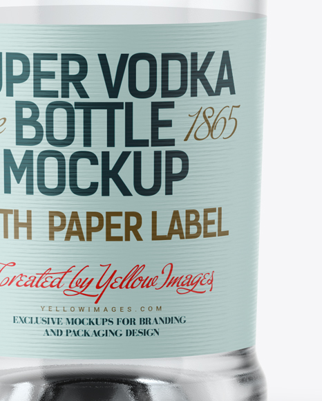 Clear Glass Vodka Bottle Mockup