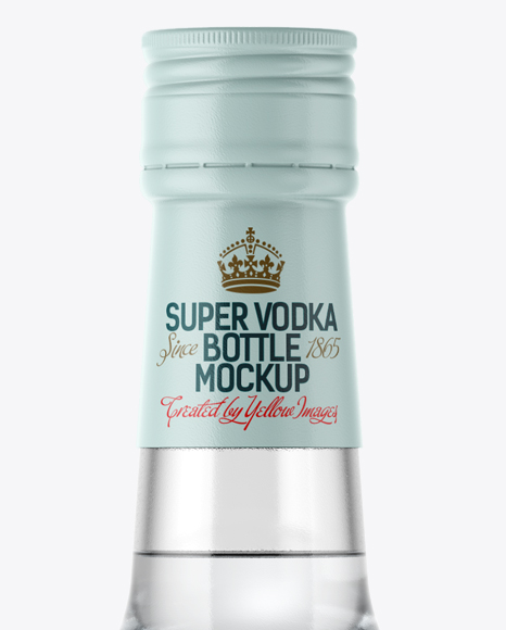 Clear Glass Vodka Bottle Mockup