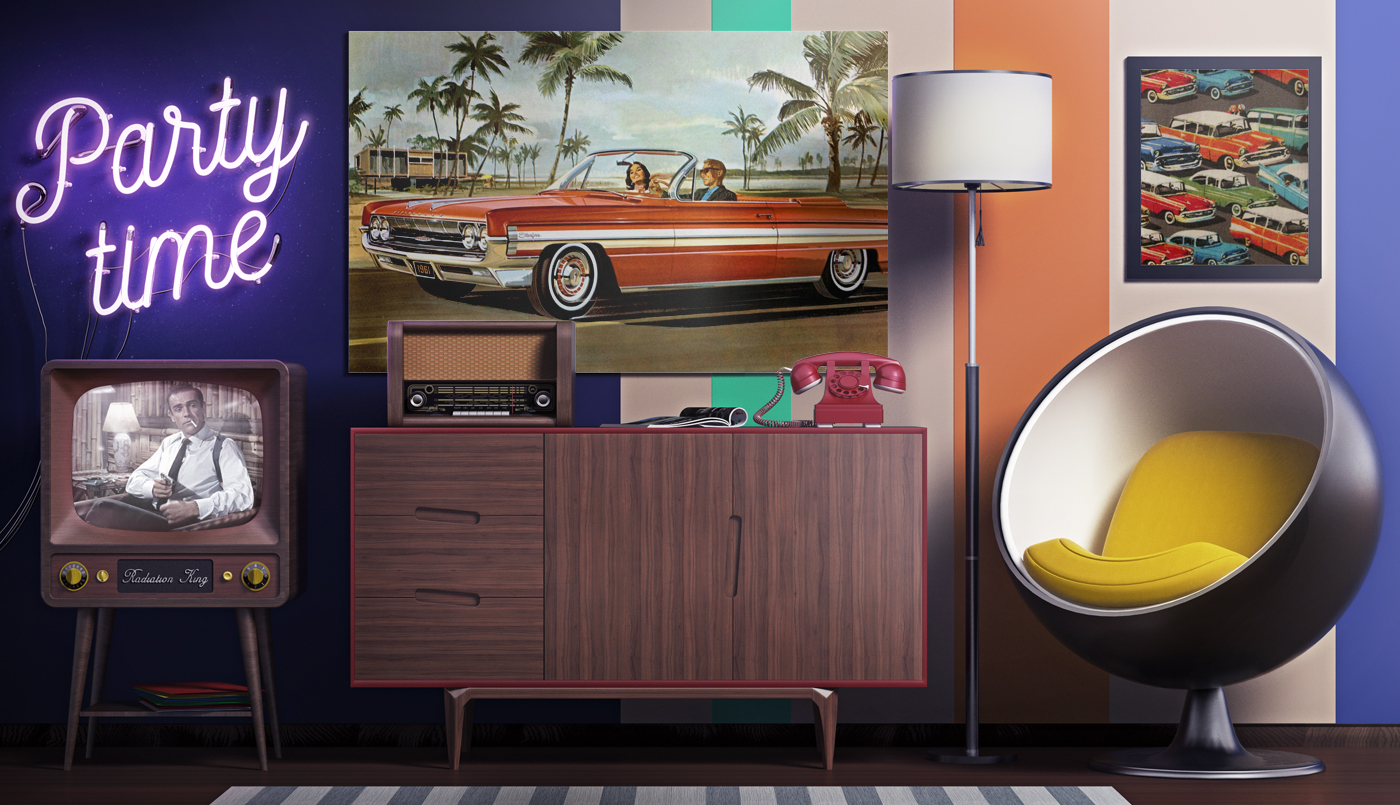 2 posters in the Retro 1960s Interior Mockup 2 posters in the Retro 1960s Interior Mockup