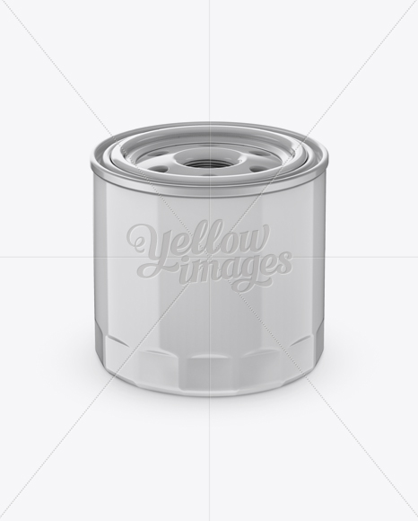 Glossy Automotive Oil Filter Mockup