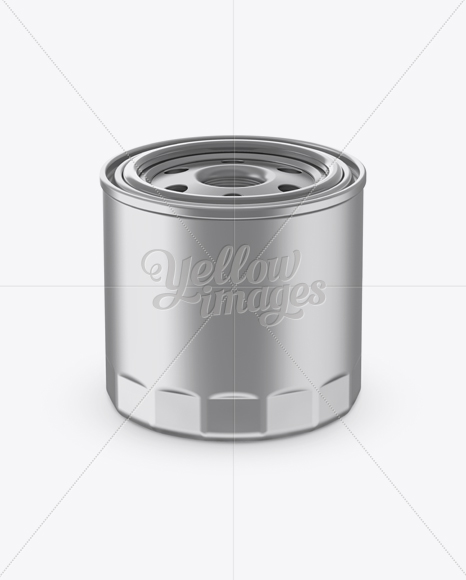 Metallic Automotive Oil Filter Mockup