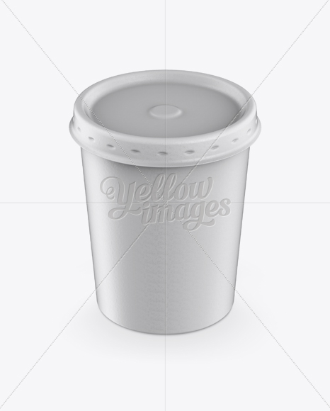 Ice Cream Cup Mockup - Front View (High-Angle Shot)