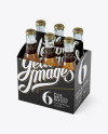 White Paper 6 Pack Beer Bottle Carrier Mockup - Halfside View (High-Angle Shot)