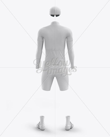 Men’s Full Cycling Kit with Cooling Sleeves Mockup (Back View) - Free