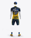 Men’s Full Cycling Kit with Cooling Sleeves Mockup (Back View)