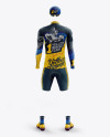 Men’s Full Cycling Kit with Cooling Sleeves Mockup (Back View)