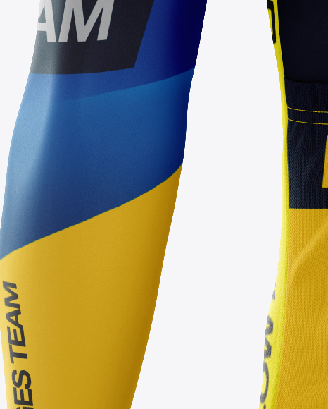 Men’s Full Cycling Kit with Cooling Sleeves Mockup (Back View)