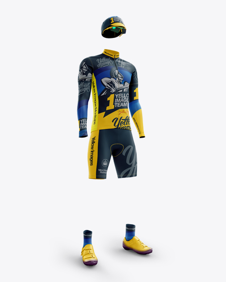 Men’s Full Cycling Kit with Cooling Sleeves Mockup (Hero Shot)