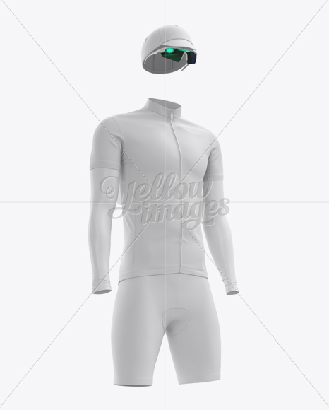 Men’s Full Cycling Kit with Cooling Sleeves Mockup (Hero Shot) - Free