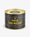 Small Paper Tube w/ a Convex Tin Lid - High-Angle View