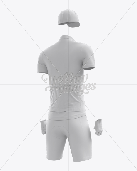 Men’s Full Cycling Kit Mockup (Hero Back Shot) - Free Download Images