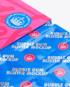 Chewing Gum in Blister Package Mockup - Bottom (Half-side View)