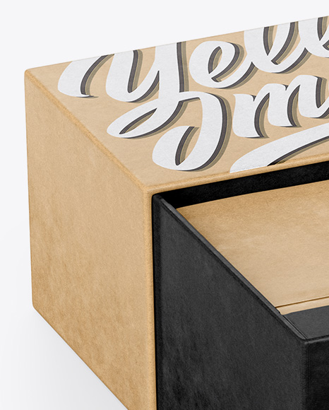 Opened Kraft Box Mockup Opened Kraft Box Mockup
