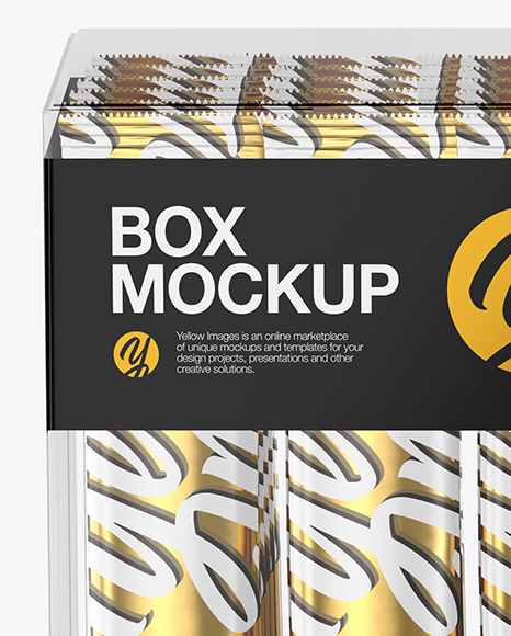 Box w/ 18 Sachets Mockup