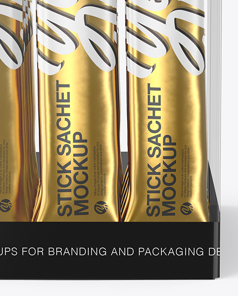 Box w/ 18 Sachets Mockup