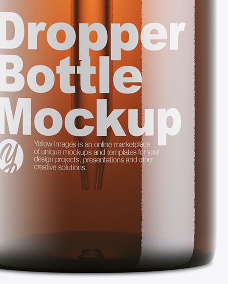 Amber Glass Dropper Bottle Mockup