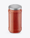 Glass Jar with Sauce Mockup - High Angle Shot