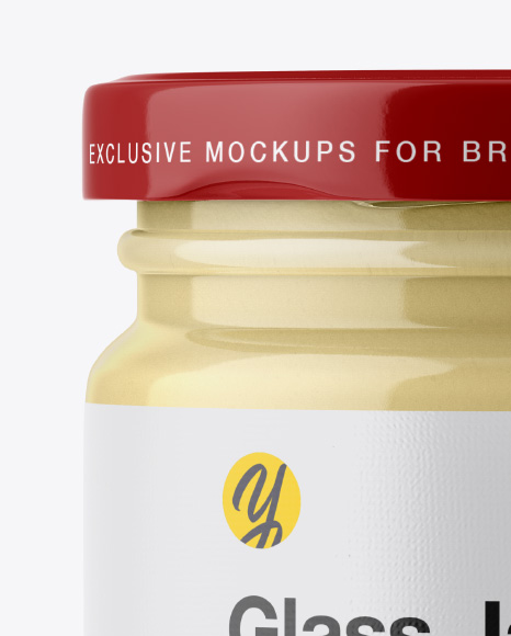 Glass Jar with Creamed Honey Mockup