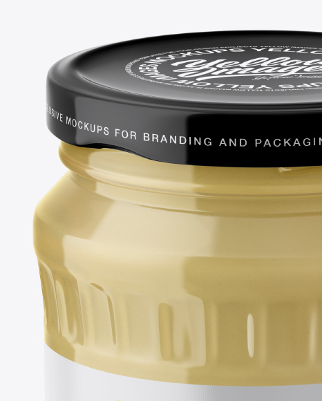 Creamed Honey Glass Jar Mockup