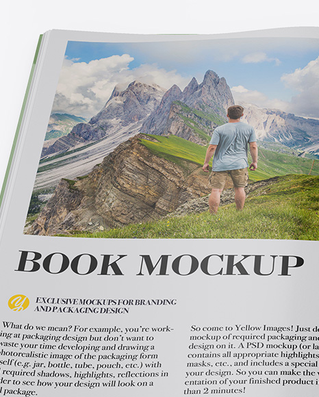 Opened Textured Book Mockup