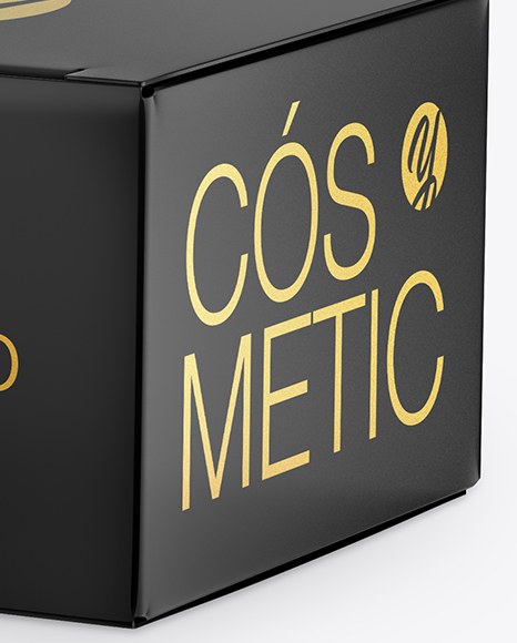 Glossy Cosmetic Jar with Box Mockup