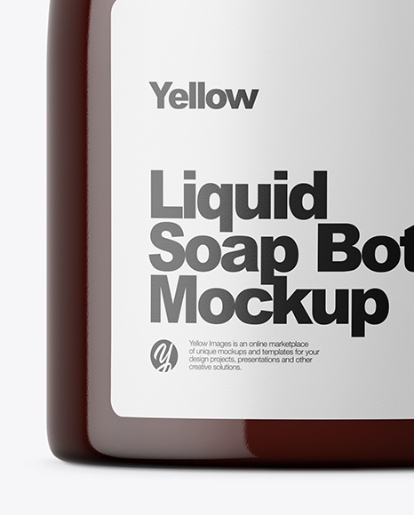 Amber Liquid Soap Bottle Mockup