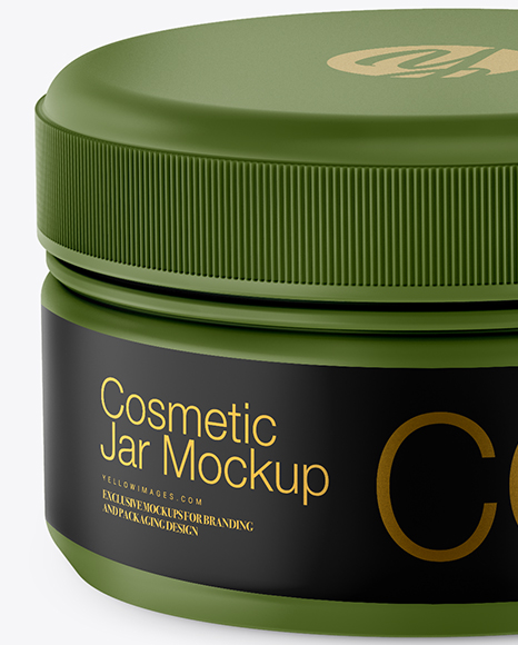 Matte Cosmetic Jar with Box Mockup