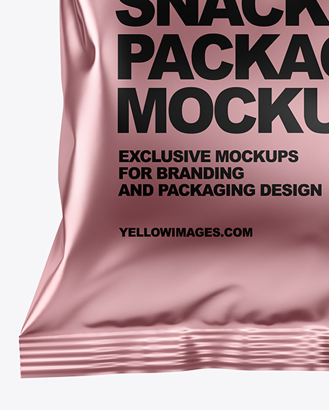 Matte Metallic Snack Package Mockup