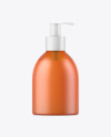 Orange Frosted Liquid Soap Bottle Mockup