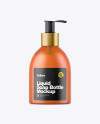 Orange Frosted Liquid Soap Bottle Mockup