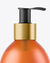 Orange Frosted Liquid Soap Bottle Mockup