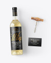 White Wine Bottle w/ Corkscrew and Card Mockup