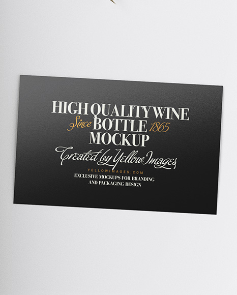 White Wine Bottle w/ Corkscrew and Card Mockup