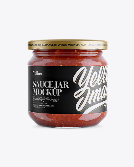 Glass Jar With Sauce Mockup