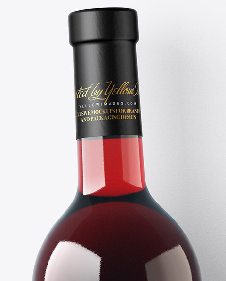 Red Wine Bottle w/ Corkscrew and Card Mockup