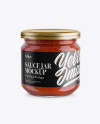 Glass Jar With Sauce Mockup