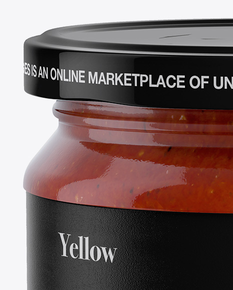 Glass Jar With Sauce Mockup