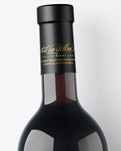 Amber Wine Bottle w/ Corkscrew and Card Mockup - Free Download Images