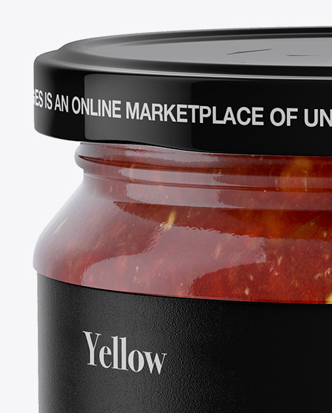 Glass Jar With Sauce Mockup