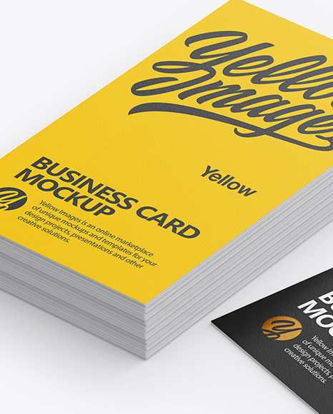 Stack of Textured Business Cards Mockup