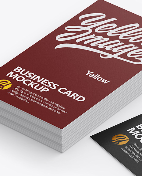 Stack of Paper Business Cards Mockup