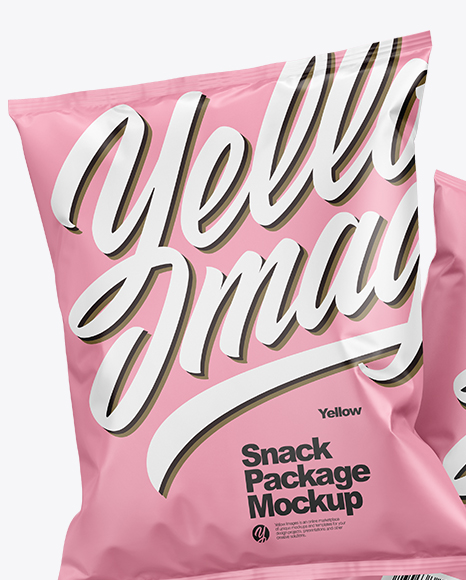 Two Matte Snack Packages Mockup