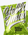 Two Metallic Snack Packages Mockup