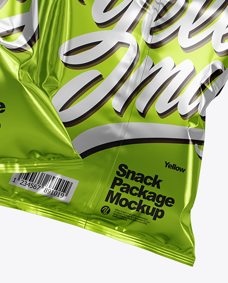 Two Metallic Snack Packages Mockup